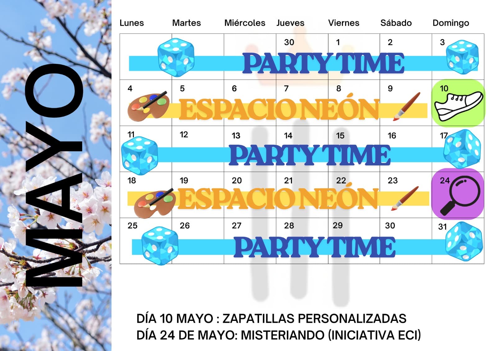 Monthly calendar